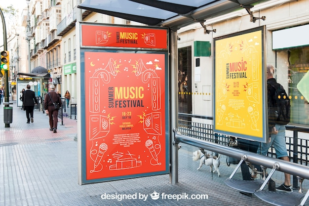 Download Bus Stop Mupi Mockup Template Psd Free Psd Resources