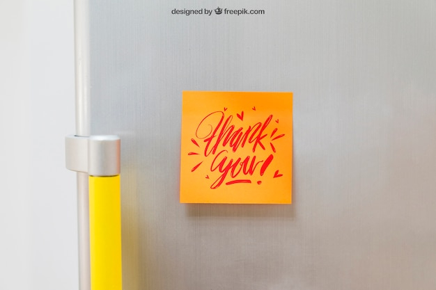 Download Mockup Of Sticky Note On Fridge Psd Free Psd Resources