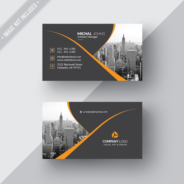 Download Black Business Card With Orange Details Psd Free Psd Resources