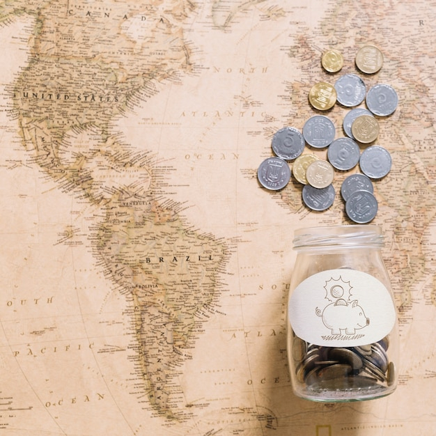 Download Coins On World Map Psd Free Psd Resources