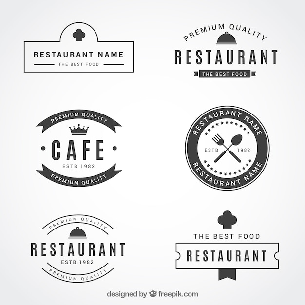 Retro Set Of Classic Restaurant Logos Nohat Free For Designer