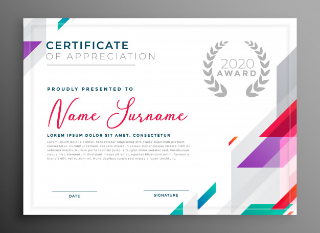 Download Modern Certificate Design Template - Free Download Vector PSD and Stock Image