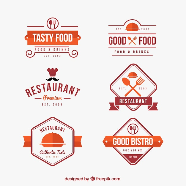 Colorful Pack Of Classic Restaurant Logos Nohat