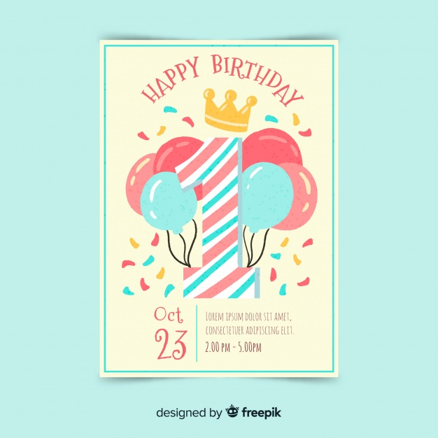 1St Birthday Invitation Card Template from cdn.nohat.cc