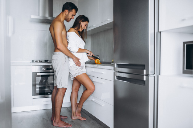 Married people making love Couple Making Breakfast Together At The Kitchen Nohat Free For Designer
