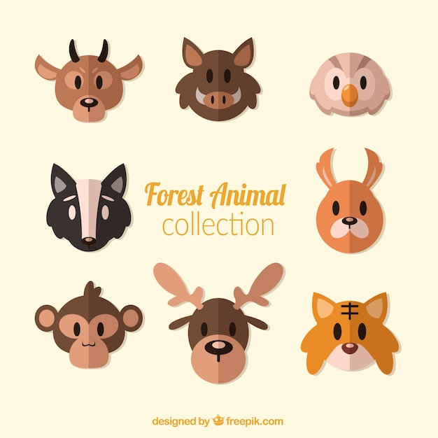 Collection Of Flat Forest Animal Avatars Nohat