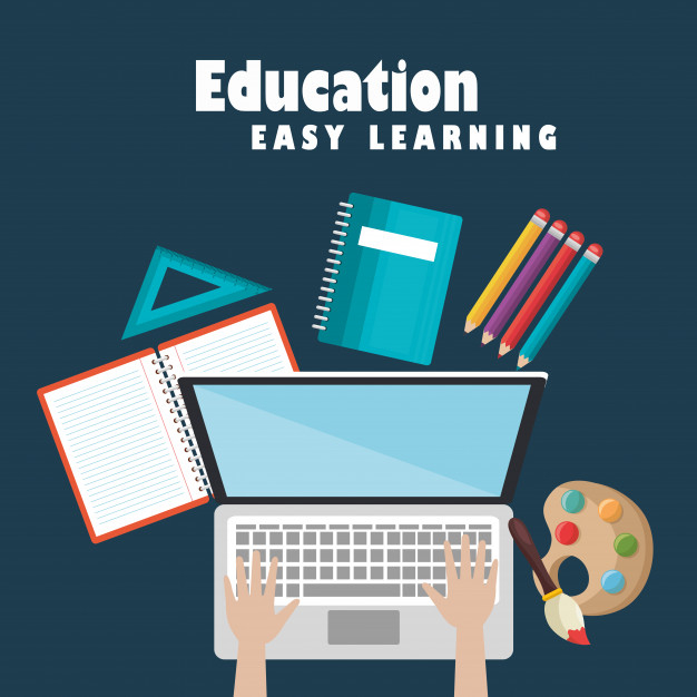 Laptop With Education Easy E Learning Icons Free Vector Nohat