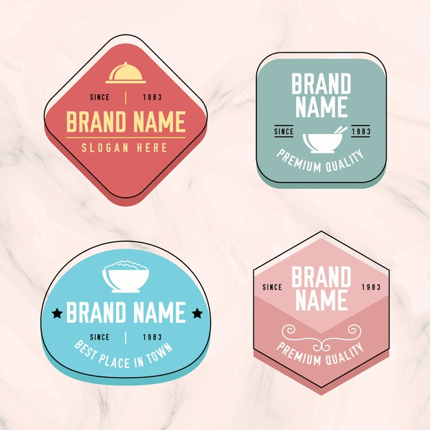 Logo Collection On Marble Background Free Vector Nohat Free For Designer