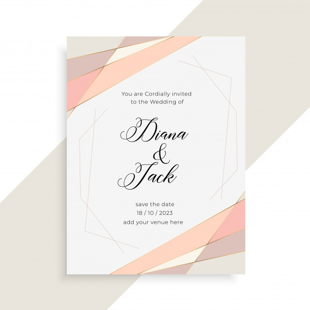 Subtle Elegant Wedding Invitation Card Design Nohat Free For Designer