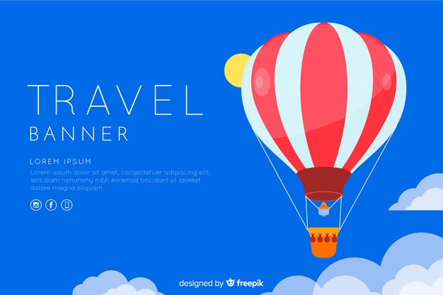 Travel Banner Template Flat Design Free Vector Nohat Free For Designer