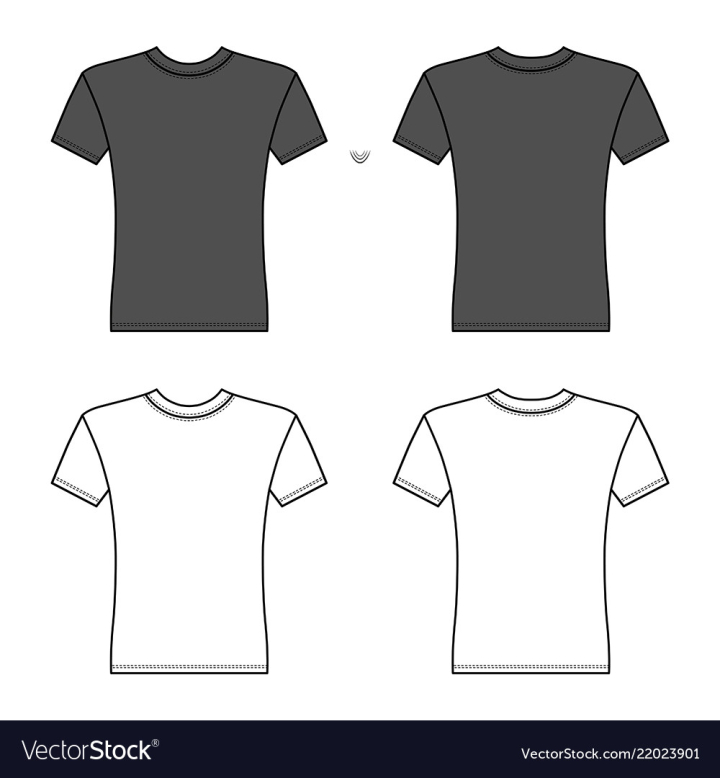 Download T Shirt Man Template Front Back Views Vector Image Nohat Free For Designer