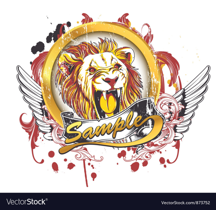 Vintage T Shirt Design With Lion Vector Image Nohat